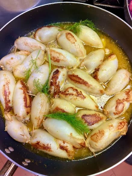 Braised baby cuttlefish with fennel